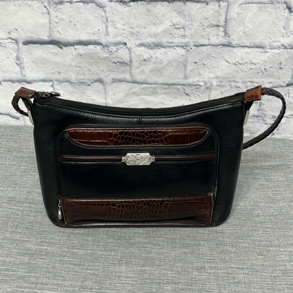Brighton Pebbled Leather With Organizer Shoulder Handbag Purse
